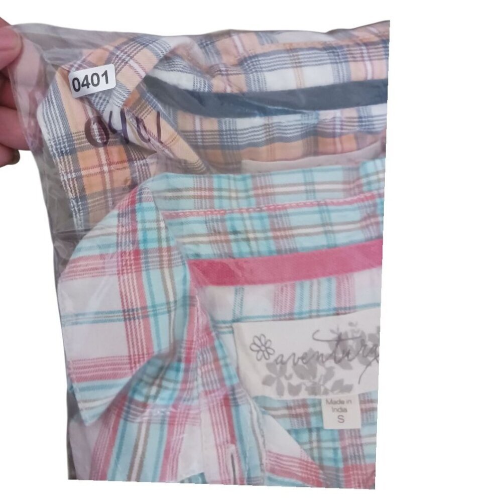 Aventura Women Plaid Button-Up Long-Sleeve Shirt Organic Cotton Multicolor Small - Picture 14 of 14